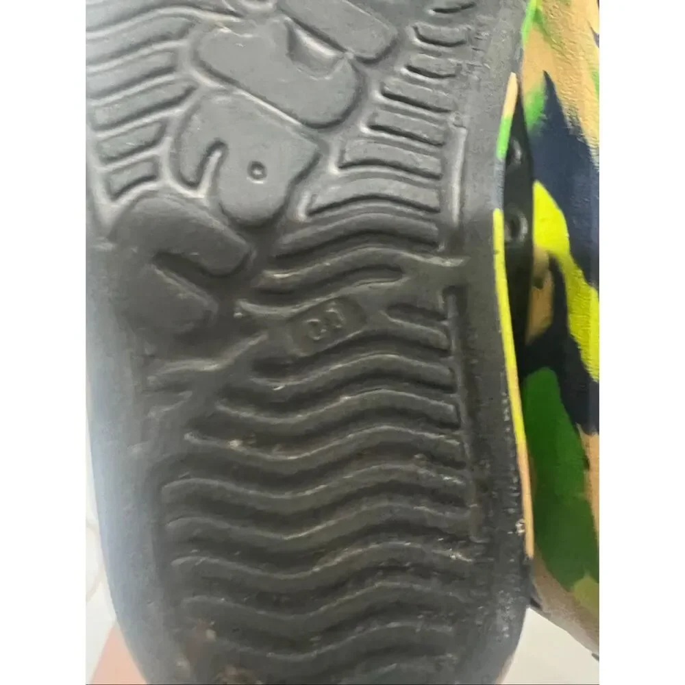 Native Jefferson Marbled Kids Shoes Jiffy Black/Grasshopper Green/Marble C8 Chil